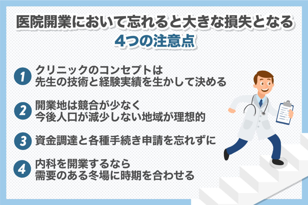 医院開業の準備で必ずおさえておきたい4つの注意点