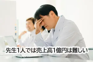 先生1人では売上高1億円は難しい